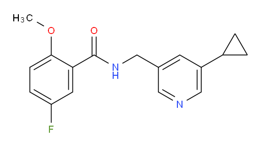 N-((5-cyclopropylpyridin-3-yl)methyl)-5-fluoro-2-methoxybenzamide