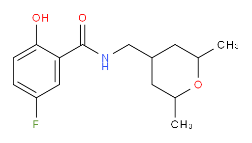 N-((2,6-dimethyltetrahydro-2H-pyran-4-yl)methyl)-5-fluoro-2-hydroxybenzamide