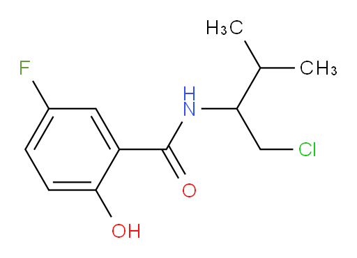 N-(1-chloro-3-methylbutan-2-yl)-5-fluoro-2-hydroxybenzamide