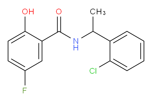 N-(1-(2-chlorophenyl)ethyl)-5-fluoro-2-hydroxybenzamide