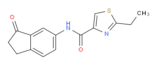2-ethyl-N-(3-oxo-2,3-dihydro-1H-inden-5-yl)thiazole-4-carboxamide