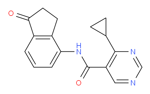 4-cyclopropyl-N-(1-oxo-2,3-dihydro-1H-inden-4-yl)pyrimidine-5-carboxamide