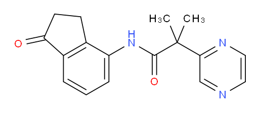 2-methyl-N-(1-oxo-2,3-dihydro-1H-inden-4-yl)-2-(pyrazin-2-yl)propanamide