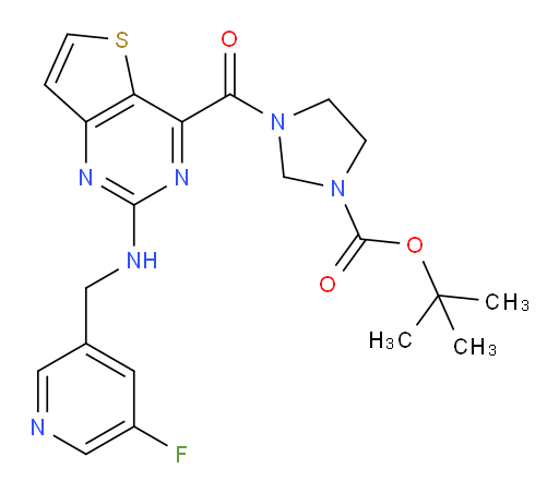 tert-butyl 3-(2-(((5-fluoropyridin-3-yl)methyl)amino)thieno[3,2-d]pyrimidine-4-carbonyl)imidazolidine-1-carboxylate