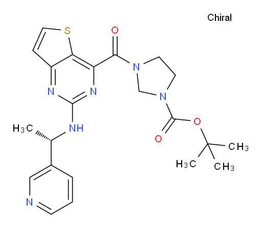 (S)-tert-butyl 3-(2-((1-(pyridin-3-yl)ethyl)amino)thieno[3,2-d]pyrimidine-4-carbonyl)imidazolidine-1-carboxylate