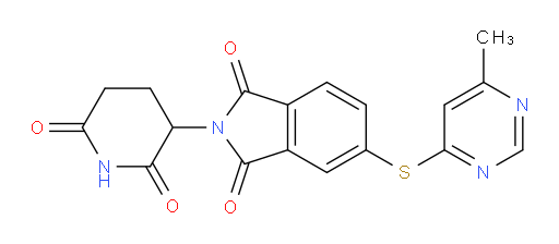 2-(2,6-dioxopiperidin-3-yl)-5-((6-methylpyrimidin-4-yl)thio)isoindoline-1,3-dione