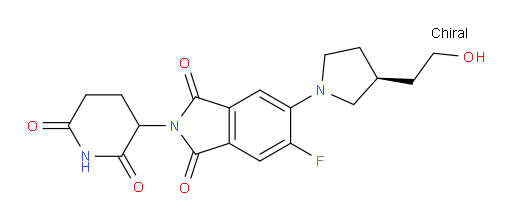 2-(2,6-dioxopiperidin-3-yl)-5-fluoro-6-((S)-3-(2-hydroxyethyl)pyrrolidin-1-yl)isoindoline-1,3-dione