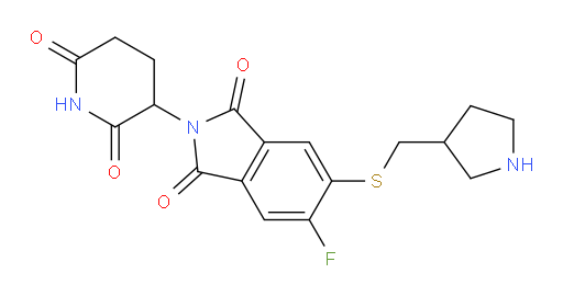 2-(2,6-dioxopiperidin-3-yl)-5-fluoro-6-((pyrrolidin-3-ylmethyl)thio)isoindoline-1,3-dione