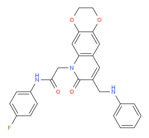N-(4-fluorophenyl)-2-{7-oxo-8-[(phenylamino)methyl]-2H,3H,6H,7H-[1,4]dioxino[2,3-g]quinolin-6-yl}acetamide