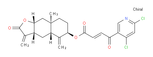 (E)-(3aR,4aR,6R,8aR,9aR)-8a-methyl-3,5-dimethylene-2-oxododecahydronaphtho[2,3-b]furan-6-yl 4-(4,6-dichloropyridin-3-yl)-4-oxobut-2-enoate