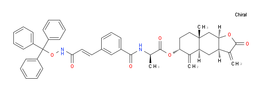 (R)-(3aR,4aR,6R,8aR,9aR)-8a-methyl-3,5-dimethylene-2-oxododecahydronaphtho[2,3-b]furan-6-yl 2-(3-((E)-3-oxo-3-((trityloxy)amino)prop-1-en-1-yl)benzamido)propanoate