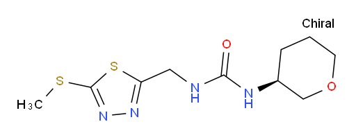 (S)-1-((5-(methylthio)-1,3,4-thiadiazol-2-yl)methyl)-3-(tetrahydro-2H-pyran-3-yl)urea