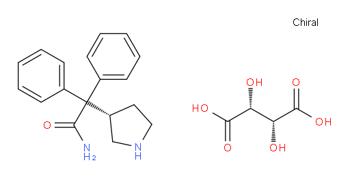 (S)-2,2-diphenyl-2-(pyrrolidin-3-yl)acetamide (2R,3R)-2,3-dihydroxysuccinate