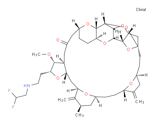 (2R,3R,3aS,7R,8aS,9S,10aR,11S,12R,13aR,13bS,15S,18S,21S,24S,26R,28R,29aS)-2-[2-[(2,2-Difluoroethyl)amino]ethyl]hexacosahydro-3-methoxy-26-methyl-20,27-bis(methylene)-11,15:18,21:24,28-triepoxy-7,9-ethano-12,15-methano-9H,15H-furo[3,2-i]furo[2′,3′:5,6]pyrano[4,3-b][1,4]dioxacyclopentacosin-5(4H)-one (ACI)