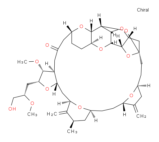 (2R,3R,3aS,7R,8aS,9S,10aR,11S,12R,13aR,13bS,15S,18S,21S,24S,26R,28R,29aS)-Hexacosahydro-2-[(2S)-3-hydroxy-2-methoxypropyl]-3-methoxy-26-methyl-20,27-bis(methylene)-11,15:18,21:24,28-triepoxy-7,9-ethano-12,15-methano-9H,15H-furo[3,2-i]furo[2′,3′:5,6]pyrano[4,3-b][1,4]dioxacyclopentacosin-5(4H)-one (ACI)