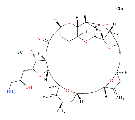 (2R,3R,3aS,7R,8aS,9S,10aR,11S,12R,13aR,13bS,15S,18S,21S,24R,26R,28R,29aS)-2-[(2S)-3-Amino-2-hydroxypropyl]hexacosahydro-3-methoxy-26-methyl-20,27-bis(methylene)-11,15:18,21:24,28-triepoxy-7,9-ethano-12,15-methano-9H,15H-furo[3,2-i]furo[2′,3′:5,6]pyrano[4,3-b][1,4]dioxacyclopentacosin-5(4H)-one (ACI)