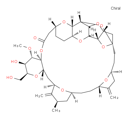 L-threo-L-talo-L-ido-D-galacto-D-allo-14-Tetratriacontulo-14,11-furanosonic acid, 3,7:6,10:8,14:9,12:17,20:23,27:29,33-heptaanhydro-2,4,5,13,15,16,18,19,21,22,24,25,26,28-tetradecadeoxy-25-methyl-31-O-methyl-19,26-bis(methylene)-, 1,30-lactone, (14S)- (9CI)