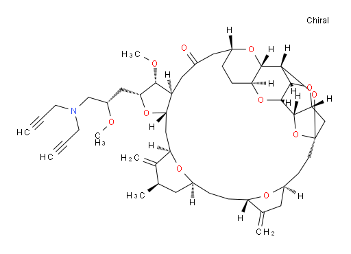 (2R,3R,3aS,7R,8aS,9S,10aR,11S,12R,13aR,13bS,15S,18S,21S,24S,26R,28R,29aS)-2-[(2S)-3-(Di-2-propyn-1-ylamino)-2-methoxypropyl]hexacosahydro-3-methoxy-26-methyl-20,27-bis(methylene)-11,15:18,21:24,28-triepoxy-7,9-ethano-12,15-methano-9H,15H-furo[3,2-i]furo[2′,3′:5,6]pyrano[4,3-b][1,4]dioxacyclopentacosin-5(4H)-one (ACI)