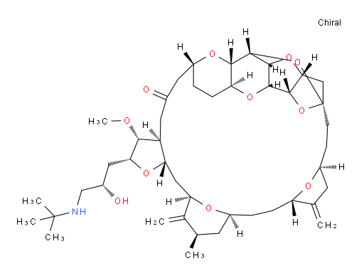 11,15:18,21:24,28-Triepoxy-7,9-ethano-12,15-methano-9H,15H-furo[3,2-i]furo[2′,3′:5,6]pyrano[4,3-b][1,4]dioxacyclopentacosin-5(4H)-one, 2-[(2S)-3-[(1,1-dimethylethyl)amino]-2-hydroxypropyl]hexacosahydro-3-methoxy-26-methyl-20,27-bis(methylene)-, (2R,3R,3aS,7R,8aS,9S,10aR,11S,12R,13aR,13bS,15S,18S,21S,24S,26R,28R,29aS)- (9CI)