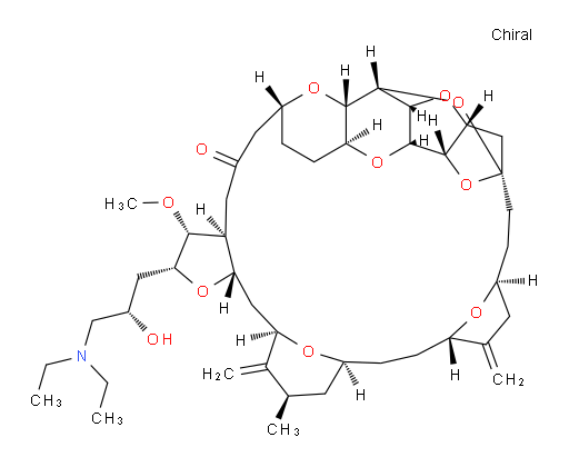 11,15:18,21:24,28-Triepoxy-7,9-ethano-12,15-methano-9H,15H-furo[3,2-i]furo[2′,3′:5,6]pyrano[4,3-b][1,4]dioxacyclopentacosin-5(4H)-one, 2-[(2S)-3-(diethylamino)-2-hydroxypropyl]hexacosahydro-3-methoxy-26-methyl-20,27-bis(methylene)-, (2R,3R,3aS,7R,8aS,9S,10aR,11S,12R,13aR,13bS,15S,18S,21S,24S,26R,28R,29aS)- (9CI)