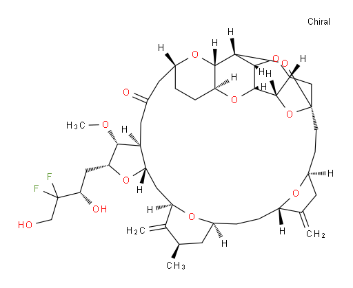 11,15:18,21:24,28-Triepoxy-7,9-ethano-12,15-methano-9H,15H-furo[3,2-i]furo[2′,3′:5,6]pyrano[4,3-b][1,4]dioxacyclopentacosin-5(4H)-one, 2-[(2S)-3,3-difluoro-2,4-dihydroxybutyl]hexacosahydro-3-methoxy-26-methyl-20,27-bis(methylene)-, (2R,3R,3aS,7R,8aS,9S,10aR,11S,12R,13aR,13bS,15S,18S,21S,24S,26R,28R,29aS)- (9CI)