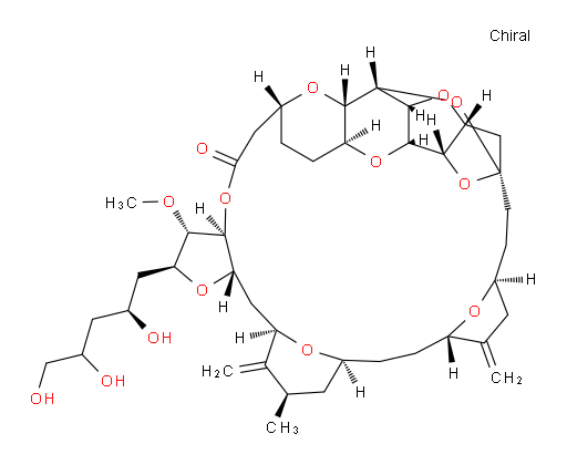 L-erythro-L-talo-L-ido-D-galacto-D-allo-14-Heptatriacontulo-14,11-furanosonic acid, 3,7:6,10:8,14:9,12:17,20:23,27:29,32-heptaanhydro-2,4,5,13,15,16,18,19,21,22,24,25,26,28,33,35-hexadecadeoxy-25-methyl-31-O-methyl-19,26-bis(methylene)-, 1,30-lactone, (14S,36ξ)- (9CI)