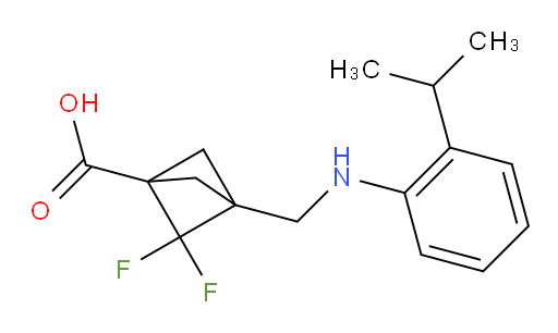 2,2-Difluoro-3-[[[2-(1-methylethyl)phenyl]amino]methyl]-bicyclo[1.1.1]pentane-1-carboxylic acid