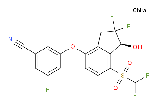 3-[[(1S)-7-[(Difluoromethyl)sulfonyl]-2,2-difluoro-2,3-dihydro-1-hydroxy-1H-inden-4-yl]oxy]-5-fluorobenzonitrile (ACI)