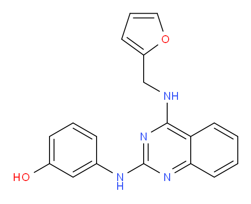 3-[[4-[(2-Furanylmethyl)amino]-2-quinazolinyl]amino]phenol (ACI)