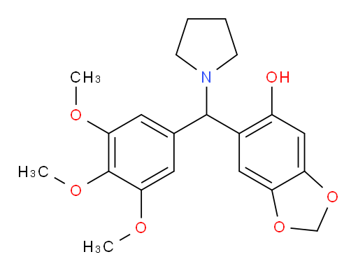 6-[1-Pyrrolidinyl(3,4,5-trimethoxyphenyl)methyl]-1,3-benzodioxol-5-ol (ACI)
