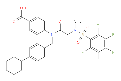 4-[[(4-Cyclohexylphenyl)methyl][2-[methyl[(2,3,4,5,6-pentafluorophenyl)sulfonyl]amino]acetyl]amino]benzoic acid (ACI)