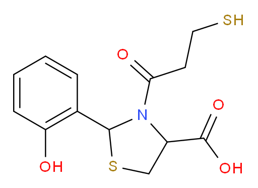 2-(2-Hydroxyphenyl)-3-(3-mercapto-1-oxopropyl)-4-thiazolidinecarboxylic acid (ACI)