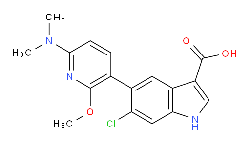 6-Chloro-5-[6-(dimethylamino)-2-methoxy-3-pyridinyl]-1H-indole-3-carboxylic acid (ACI)