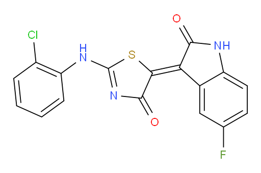 (3Z)-3-[2-[(2-Chlorophenyl)amino]-4-oxo-5(4H)-thiazolylidene]-5-fluoro-1,3-dihydro-2H-indol-2-one (ACI)