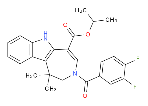 1-Methylethyl 3-(3,4-difluorobenzoyl)-1,2,3,6-tetrahydro-1,1-dimethylazepino[4,5-b]indole-5-carboxylate (ACI)