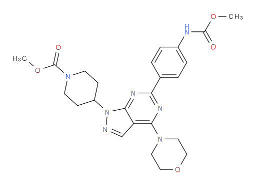Methyl 4-[6-[4-[(methoxycarbonyl)amino]phenyl]-4-(4-morpholinyl)-1H-pyrazolo[3,4-d]pyrimidin-1-yl]-1-piperidinecarboxylate (ACI)