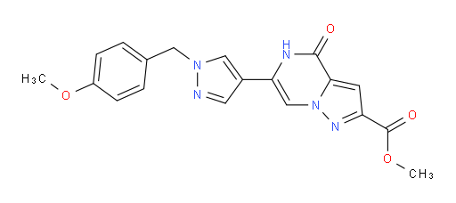 Methyl 4,5-dihydro-6-[1-[(4-methoxyphenyl)methyl]-1H-pyrazol-4-yl]-4-oxopyrazolo[1,5-a]pyrazine-2-carboxylate (ACI)