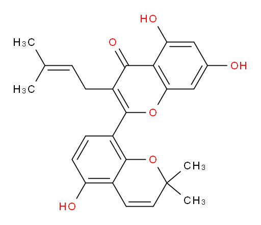 5,7-Dihydroxy-2-(5-hydroxy-2,2-dimethyl-2H-1-benzopyran-8-yl)-3-(3-methyl-2-buten-1-yl)-4H-1-benzopyran-4-one (ACI)