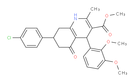 Methyl 7-(4-chlorophenyl)-4-(2,3-dimethoxyphenyl)-1,4,5,6,7,8-hexahydro-2-methyl-5-oxo-3-quinolinecarboxylate (ACI)