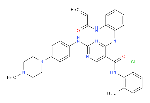 N-(2-Chloro-6-methylphenyl)-2-[[4-(4-methyl-1-piperazinyl)phenyl]amino]-4-[[2-[(1-oxo-2-propen-1-yl)amino]phenyl]amino]-5-pyrimidinecarboxamide (ACI)