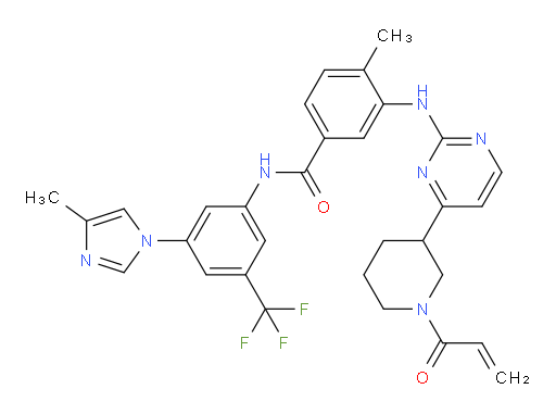 4-Methyl-N-[3-(4-methyl-1H-imidazol-1-yl)-5-(trifluoromethyl)phenyl]-3-[[4-[1-(1-oxo-2-propen-1-yl)-3-piperidinyl]-2-pyrimidinyl]amino]benzamide (ACI)