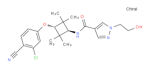 N-[trans-3-(3-Chloro-4-cyanophenoxy)-2,2,4,4-tetramethylcyclobutyl]-1-(2-hydroxyethyl)-1H-pyrazole-4-carboxamide (ACI)