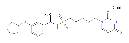 N-[(1R)-1-[3-(Cyclopentyloxy)phenyl]ethyl]-3-[(3,4-dihydro-2,4-dioxo-1(2H)-pyrimidinyl)methoxy]-1-propanesulfonamide (ACI)