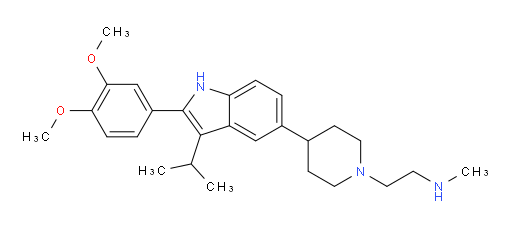 4-[2-(3,4-Dimethoxyphenyl)-3-(1-methylethyl)-1H-indol-5-yl]-N-methyl-1-piperidineethanamine (ACI)