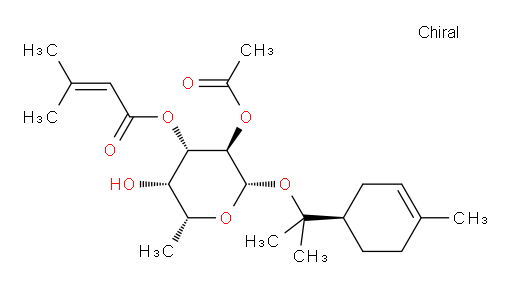 β-D-Galactopyranoside, 1-methyl-1-[(1R)-4-methyl-3-cyclohexen-1-yl]ethyl 6-deoxy-, 2-acetate 3-(3-methyl-2-butenoate) (ACI)