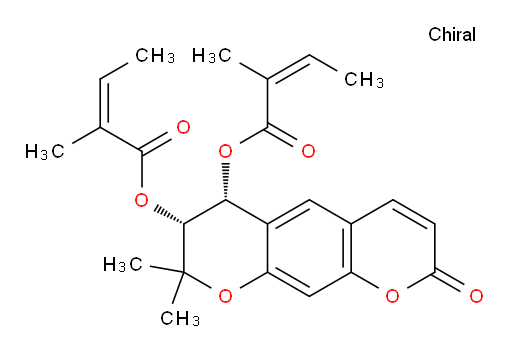 2-Butenoic acid, 2-methyl-, 1,1′-[(6R,7R)-7,8-dihydro-8,8-dimethyl-2-oxo-2H,6H-benzo[1,2-b:5,4-b′]dipyran-6,7-diyl] ester, (2Z,2′Z)- (ACI)