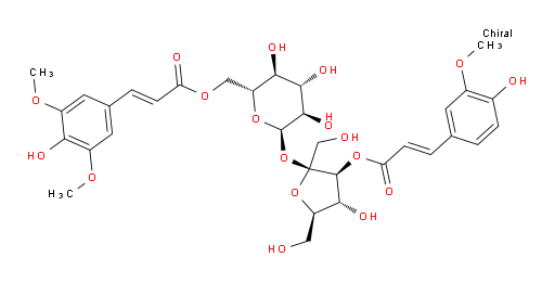 α-D-Glucopyranoside, 3-O-[(2E)-3-(4-hydroxy-3-methoxyphenyl)-1-oxo-2-propen-1-yl]-β-D-fructofuranosyl, 6-[(2E)-3-(4-hydroxy-3,5-dimethoxyphenyl)-2-propenoate] (ACI)