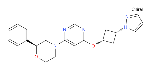 (2S)-2-Phenyl-4-[6-[[cis-3-(1H-pyrazol-1-yl)cyclobutyl]oxy]-4-pyrimidinyl]morpholine (ACI)