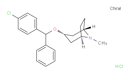 8-Azabicyclo[3.2.1]octane, 3-[(4-chlorophenyl)phenylmethoxy]-8-methyl-, hydrochloride (1:1), (3-endo)- (ACI)