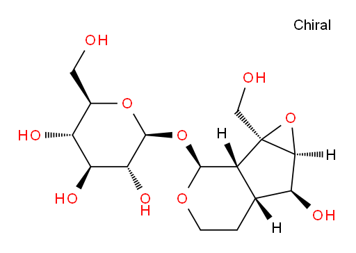 β-D-Glucopyranoside, (1aS,1bS,2S,6R,6aS,6bS)-octahydro-6-hydroxy-1a-(hydroxymethyl)oxireno[4,5]cyclopenta[1,2-c]pyran-2-yl (9CI, ACI)